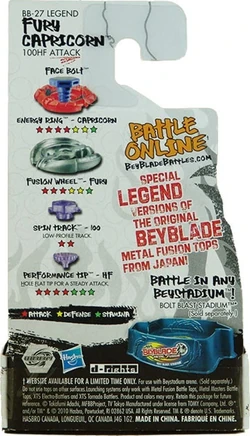 Beyblade Hasbro Metal Fusion – Capricorn BB27 100HF – Toupie Attaque – Neuf