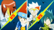 Reiji, Gingka, Ryuga and Kyoya - the battle bladers semi-finalists