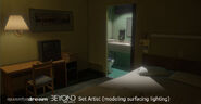 Render of Jodie's motel room by Maud Henry