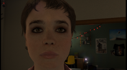 Close-up of Jodie's makeup
