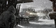 Concept art of the Kazirstani village by Geoffroy Thoorens