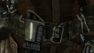 The battery indicator on Jodie's containment belt (taken using a freecam)