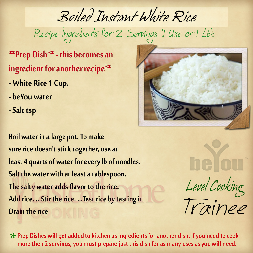 Recipe Boiled Instant White Rice BeYou World Wiki Fandom