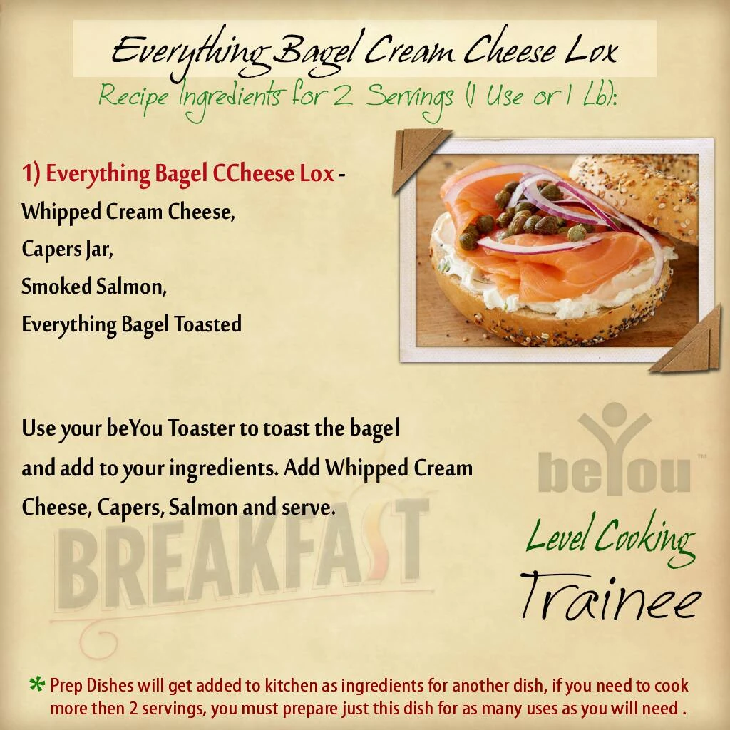 Recipe Everything Bagel Cream Cheese Lox BeYou World Wiki Fandom