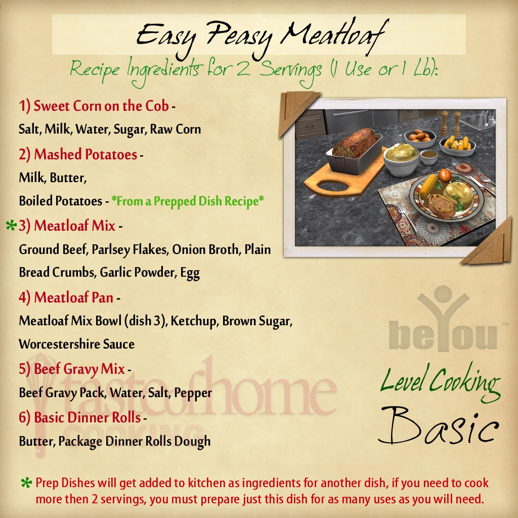 Recipe Easy Peasy Meatloaf BeYou World Wiki Fandom