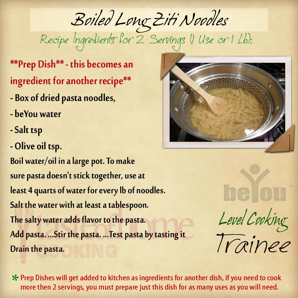 Recipe Boiled Long Ziti Noodles BeYou World Wiki Fandom