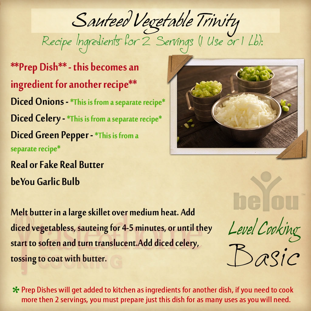 Recipe Sauteed Vegetable Trinity BeYou World Wiki Fandom