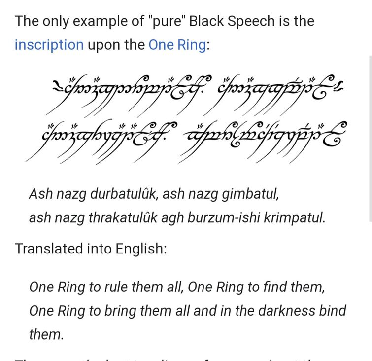 schrijven Melancholie Af en toe Does anyone know the Entire Ring Poem in Black Speech? I could only find  the one verse on here | Fandom