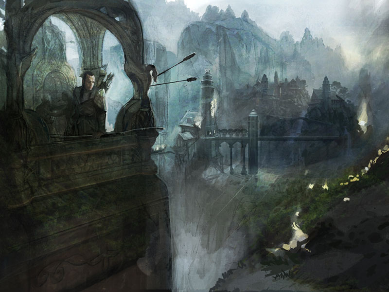 Wallpaper ID 562486  hd art abstract Castle fantasy rivendell 720P  painting free download
