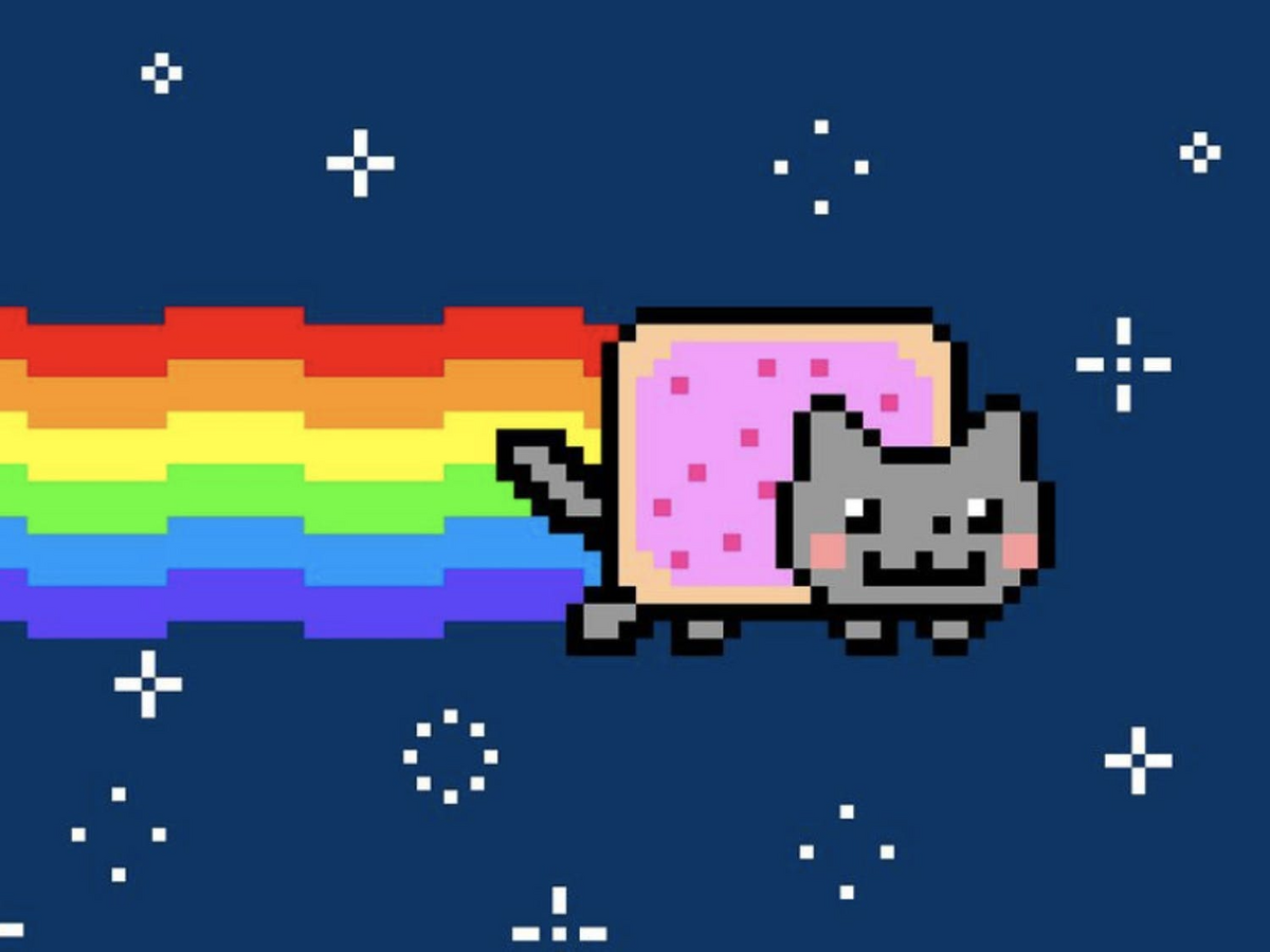 Где находится кэт. Нян Кэт Мем. Кот с радугой.