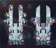 The Adv. Vanir has 8 weapons, 5 Computers, 2 hull slots, and 2 engine slots.