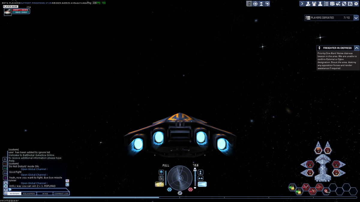 Battlestar Galactica gameplay mining an asteroid (free online pc game) 