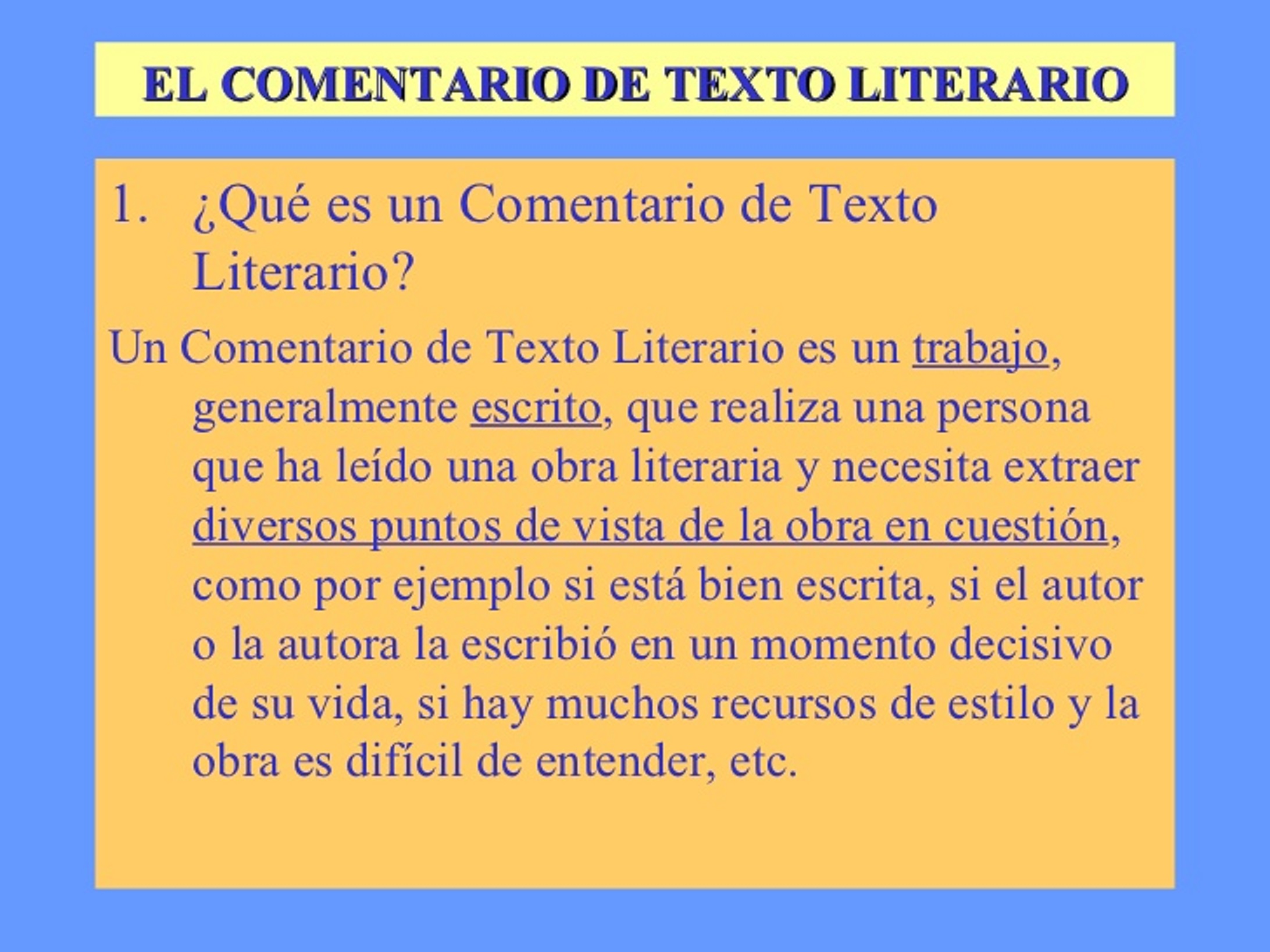 Como Se Hace Un Comentario Literario Prodesma