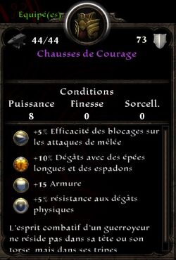 Chausses de Courage stats