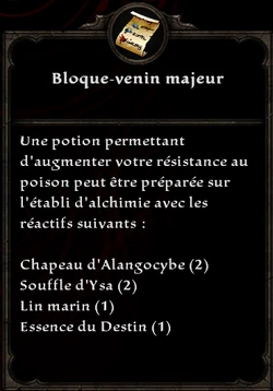 Bloque-venin majeur formule