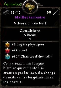 Maillet terrestre stats