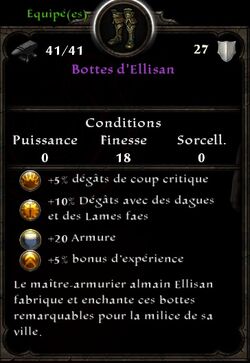 Bottes d'Ellisan stats