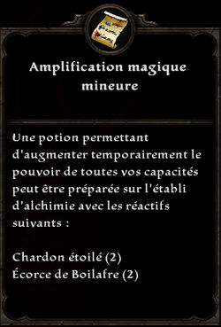 Amplification magique mineure formule