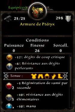 Armure pteryx