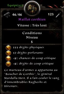 Maillet corthien stats