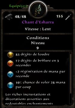 Chant d'Esharra stats