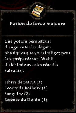 Potion de force majeure formule