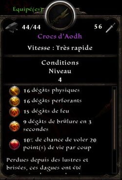 Crocs d'Aodh stats