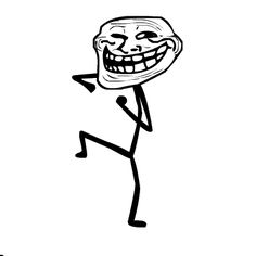 Meme illustration, Large Troll Face, people, troll face png