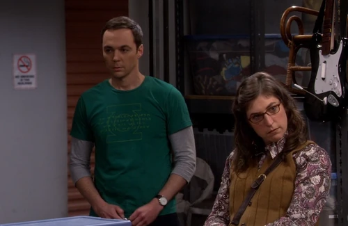 Amy trying to say something about his obsession without hurting him.