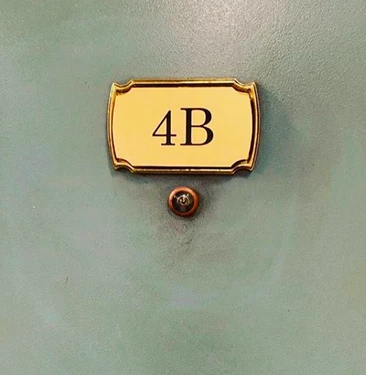 Penny's apartment door.