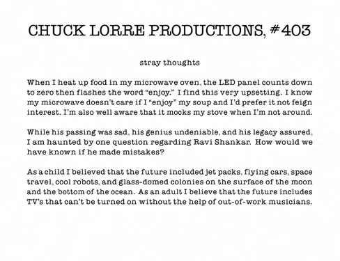 Chuck Lorre Productions, #403.