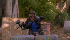 Denise laughs at shooting Raj.