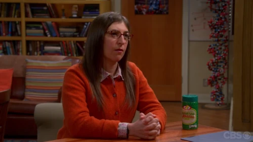 Amy is not amused that Leonard picked Penny out of the entire world to have dinner with.