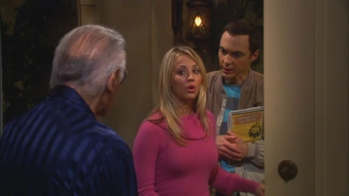 Penny talking to Stan Lee.