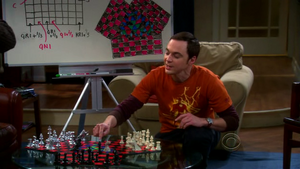 Sheldon playing "Three-Person Chess"