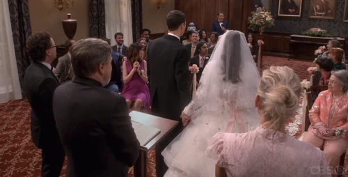 Walking down the aisle.