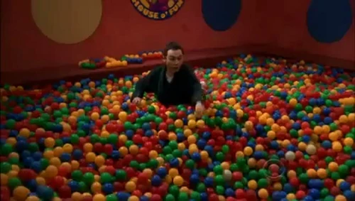 Sheldon in the ball pit.