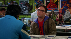 Raj and Leonard at the comic book store.