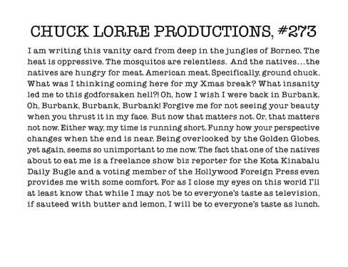Chuck Lorre Productions, #273.