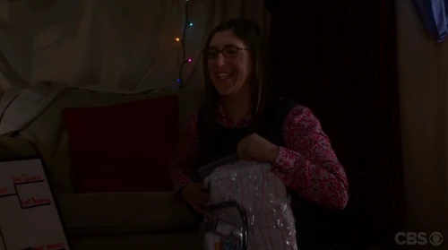 Amy is prepared for a sleepover.
