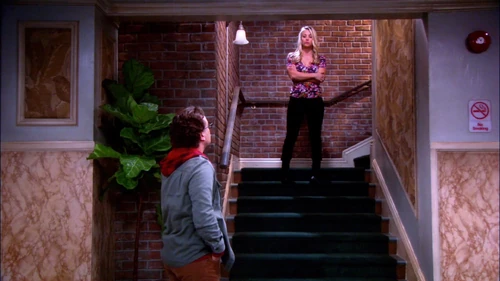 Penny catches Leonard trying to scare off her study partner.