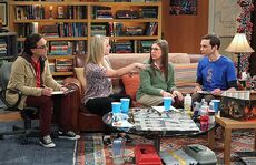 Penny casting a spell on Sheldon and Amy to "do it" in the game.