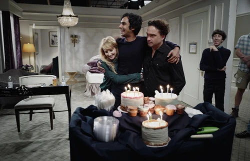 Birthday cake for Bernie, Raj and Leonard.