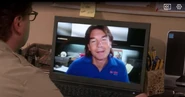 George talking to Leonard via Skype