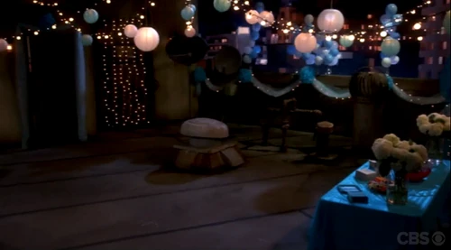 The roof decorated for the prom.