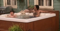 Howard and Raj in the hot tub.