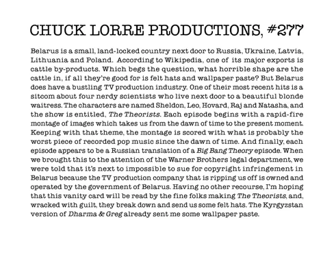 Chuck Lorre Productions, #277.