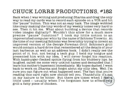 Chuck Lorre Productions Vanity Card -182 - TBBT Pilot