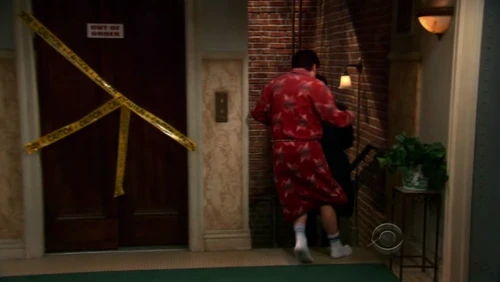 Sheldon and Leonard running away from Jimmy.