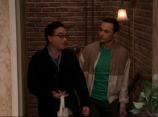 Sheldon asking Leonard about his show size.